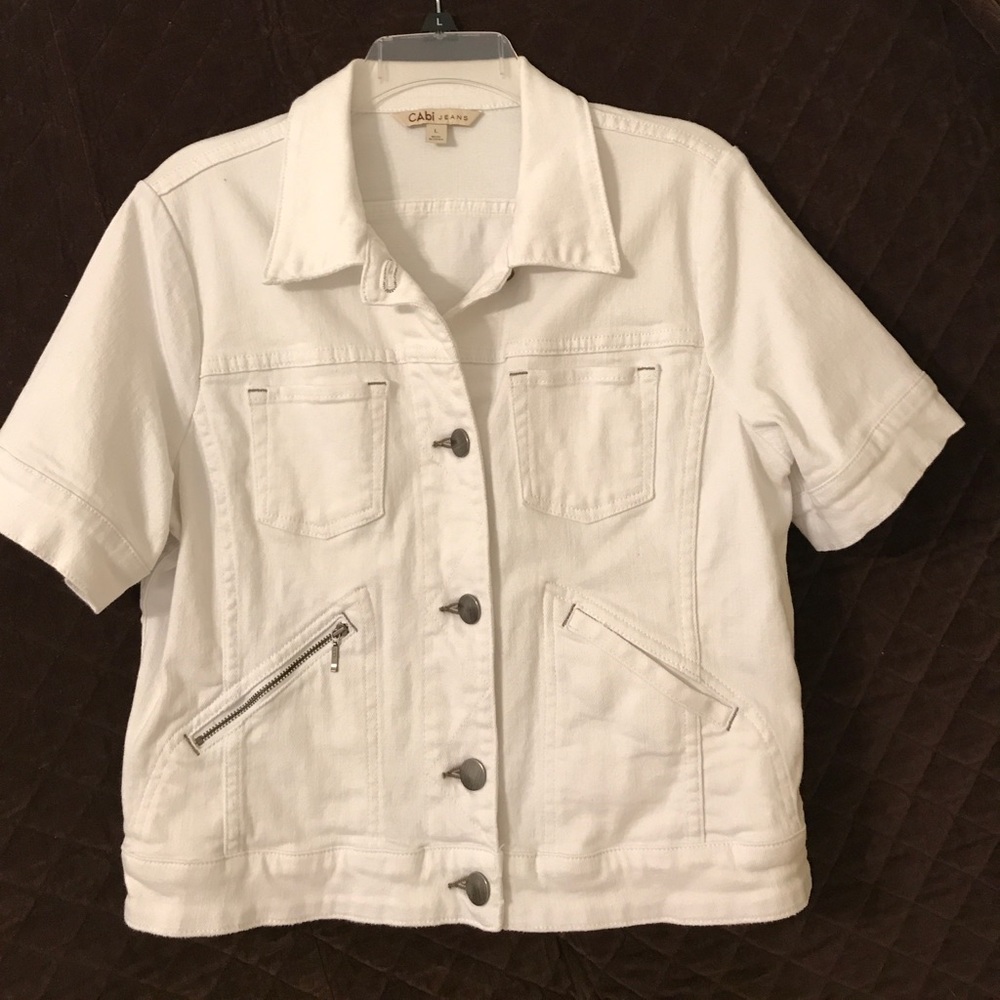 CAbi JEANS short sleeve denim coat
